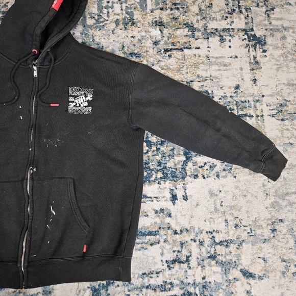Dixxon Full Zip Hoodie Sweatshirt Men’s L Black Working Class Heroes Distressed - Picture 8 of 13